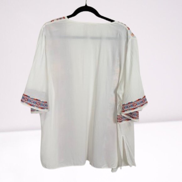 Savanna Jane Embroidered Kimono Size L White - Picture 5 of 8